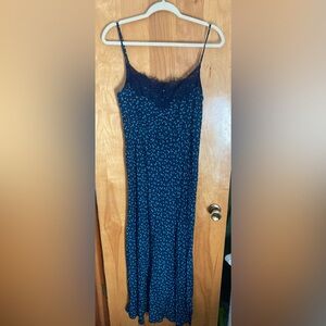 GAP Navy Floral Dress with Lace Detail